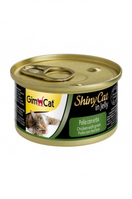 Консервы для кошек - GimCat ShinyCat Chicken and Catgrass, 70 г