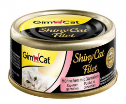 Консервы для кошек - GimCat ShinyCat Filet Chicken and Shrimps, 70 г