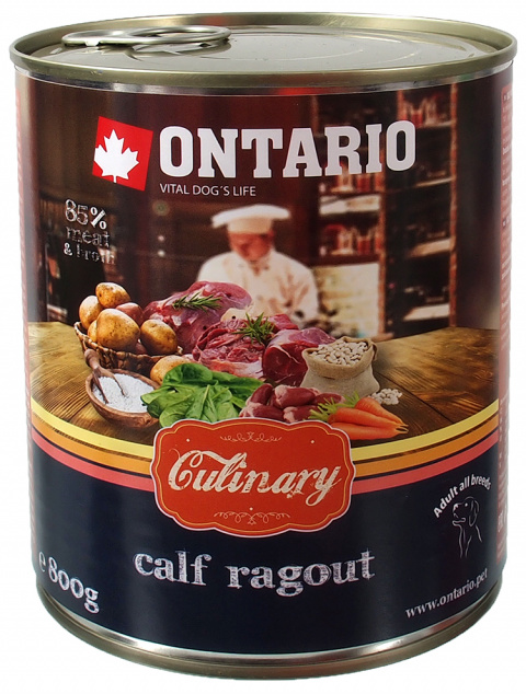 Консервы для собак - Ontario Culinary Calf Ragout with Duck, 800 г
