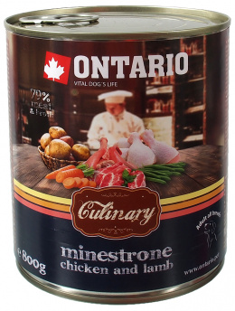 Консервы для собак - Ontario Culinary Minestrone Chicken and Lamb, 800 г