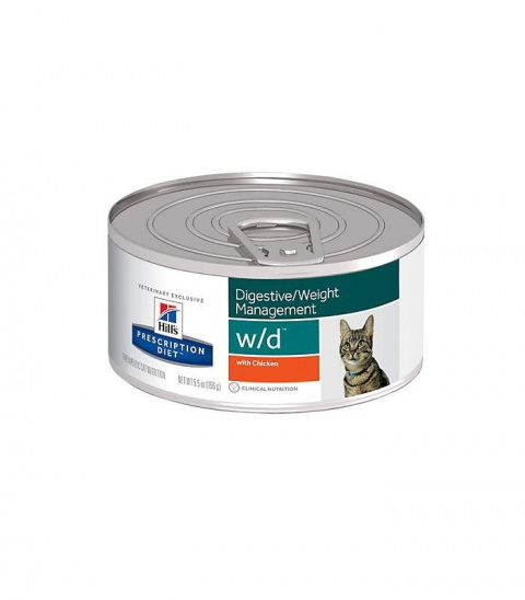 Ветеринарные консервы для кошек – Hill&#039;s Feline w/d Chicken, 156 г title=