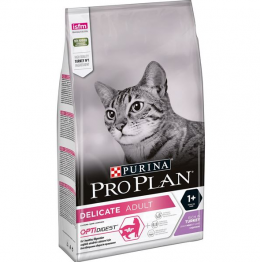 Barība kaķiem – Pro Plan DELICATE Cat Turkey DIGEST, 1,5 kg + Dāvana no Pro Plan