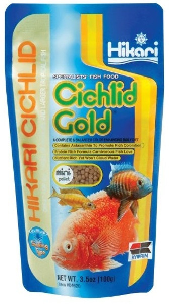 Корм для рыбок - Hikari, Sinking Cichlid Gold Mini Pellet, 100 г title=