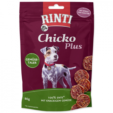 Gardums suņiem – Rinti Extra Chicko Plus Duck and Vegetables, 80 g title=