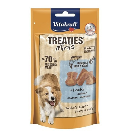 Лакомство для собак – Vitakraft Treaties Minis Lachs and Omega, 48 г title=