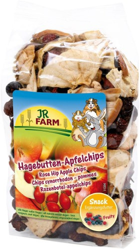Лакомство для грызунов – JR FARM Rose Hip Apple Chips, 125 г title=