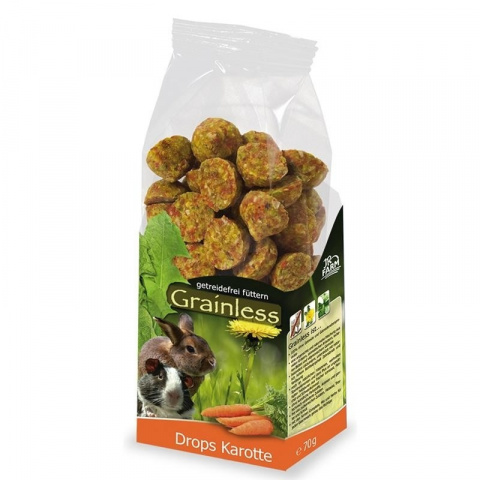 Лакомство для грызунов - JR FARM Grainless Drops Carrot 140 г title=
