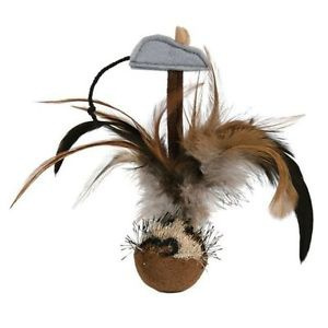 Игрушка для кошек – Trixie, Bobo shuttlecock with mouse, plush, 15 см title=