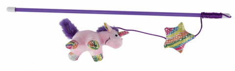 Игрушка для кошек – Trixie Playing Rod with unicorn, plush, 45 см title=