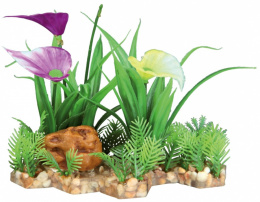Декор для аквариумов - Trixie plant in gravel bed / Пластиковое растение в основе из песка 28 cm 