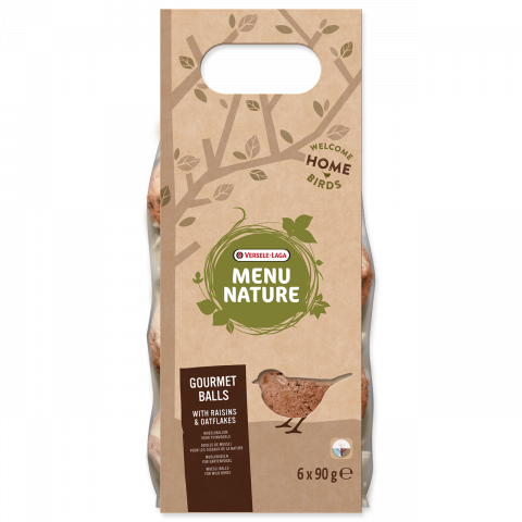 Tauku bumbas – Versele-Laga Menu Nature Gourmet Balls with Raisins and Oatflakes, 6 x 90 g title=
