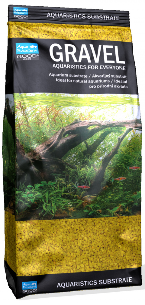 Субстрат для аквариума - Aqua Excellent Color Gravel, yellow, 1,6 – 2,2 мм, 1 кг title=