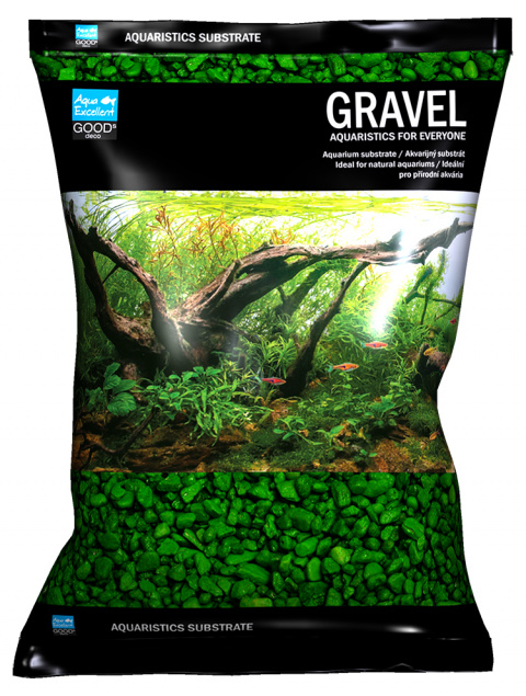 Субстрат для аквариума - Aqua Excellent Color Gravel, green, 3 – 6 мм, 3 кг title=
