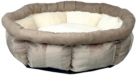 Лежанка для животных – TRIXIE Leona Bed, Brown/Cream, 45 см title=