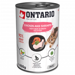 ONTARIO Can Kitten Chicken, Shrimp, Rice and Salmon Oil 400g
