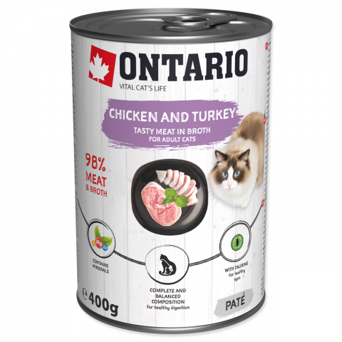 ONTARIO Can Chicken, Turkey, Salmon Oil 400g