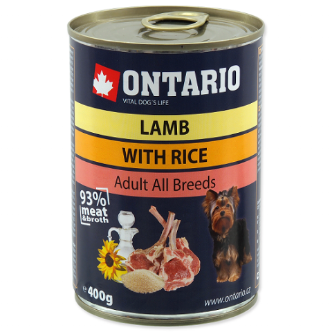 ONTARIO Can Lamb, Rice, Sunflower Oil 400g