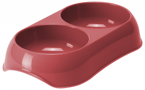 Bļoda kaķiem – MAGIC CAT, Double Plastic Bowl, 2 x 200 ml, Red title=