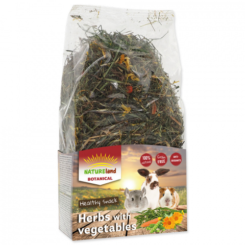 Сено для грызунов – Nature Land Botanical Herbs Mix Vegetable, 125 г title=