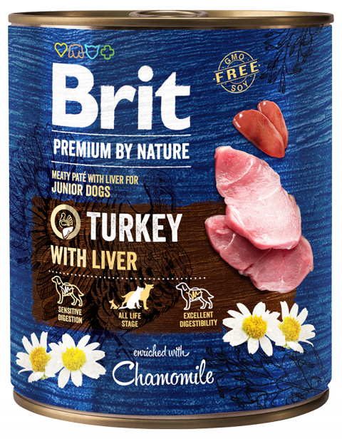 Konservi suņiem - Brit Premium Turkey with Liver, 800 g title=