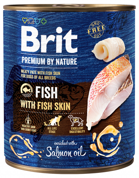 Консервы для собак – Brit Premium Fish with Fish Skin, 800 г title=