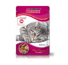 Консервы для кошек – Benek Pouches Beef, 100 г