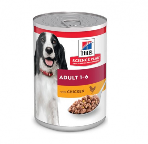 Konservi suņiem – Hill&#039;s Canine Adult Chicken, 370 g title=