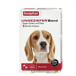Pretblusu, pretērču kaklasiksna suņiem – Beaphar, Ungezieferband For Dog, 65 cm, (sarkana), bezrecepšu vet.zāles reģ. NR: VA - 072463/3