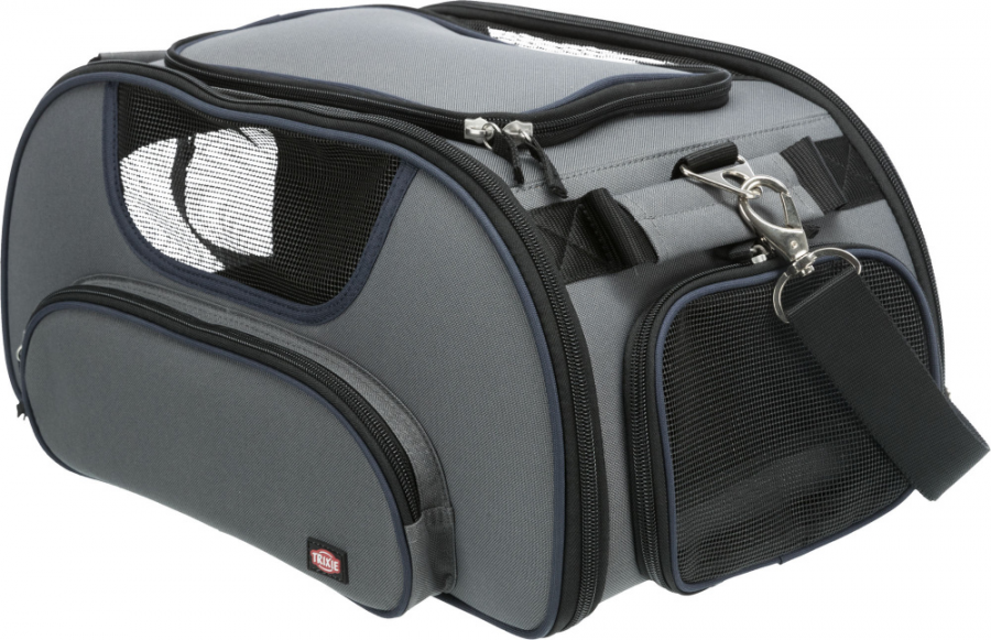 Transportēšanas soma dzīvniekiem - Trixie Wings airline carrier, 28*23*46 cm, grey/blue Transportēšanas soma dzīvniekiem - Trixie Wings airline carrier, 28*23*46 cm, grey/blue