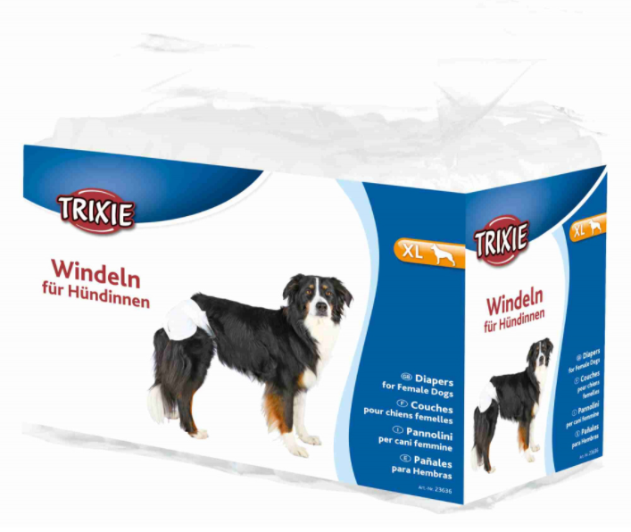 Памперсы для собак – TRIXIE Diapers for Female Dogs, XL: 40–58 cm, 12 gab. Памперсы для собак – TRIXIE Diapers for Female Dogs, XL: 40–58 cm, 12 gab.