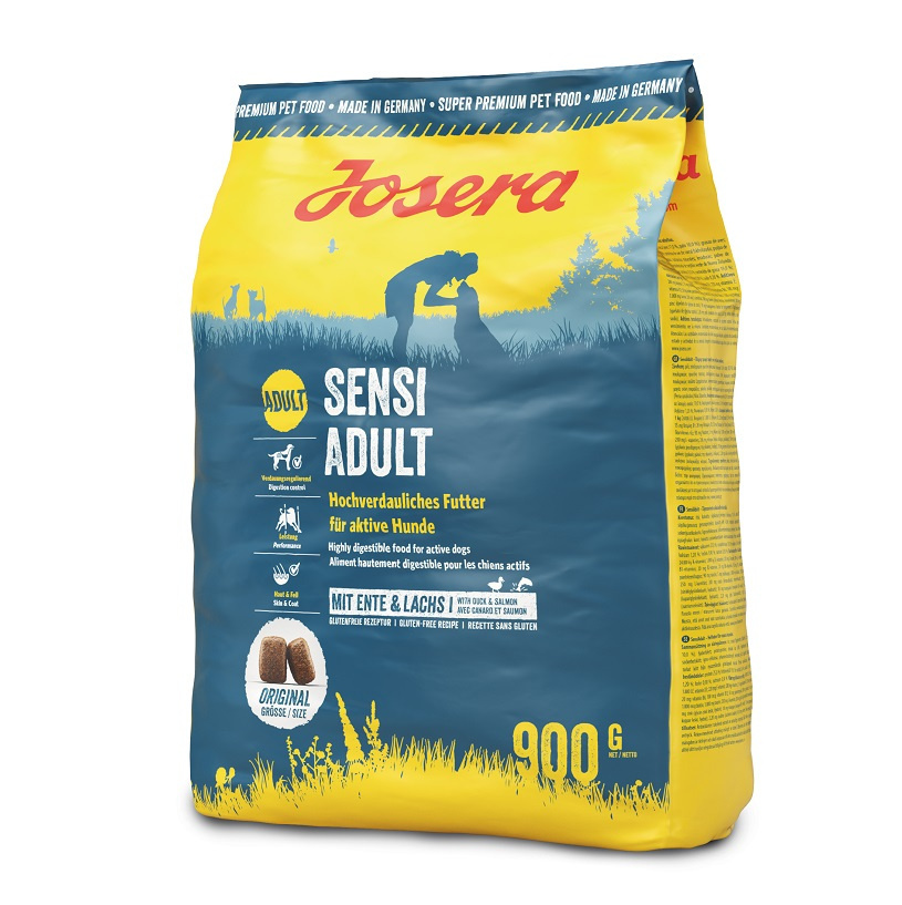 Корм для собак – Josera Sensi Adult, с уткой и лососем, 900 г Корм для собак – Josera Sensi Adult, с уткой и лососем, 900 г