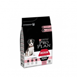 Barība kucēniem – Pro Plan Medium Puppy Sensitive Skin Salmon, 3 kg + Dāvana no Pro Plan