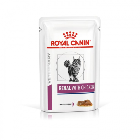 Ветеринарные консервы для кошек – Royal Canin VDC Renal Feline with Chicken, 85 г title=
