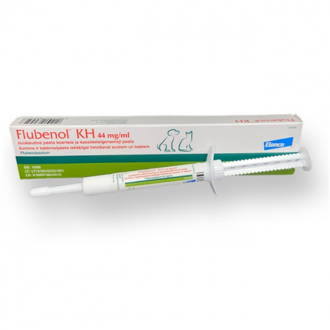 Attārpošanas līdzeklis suņiem un kaķiem – Flubenol KH 44 mg/ml pasta iekšķīgai lietošanai, 7,5 ml title=