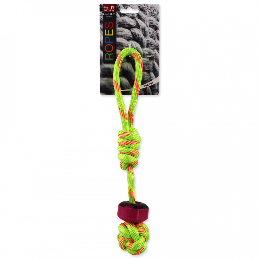 Игрушка для собак – Dog Fantasy Good&#039;s Ropes Cotton with ring, light green, 34 см