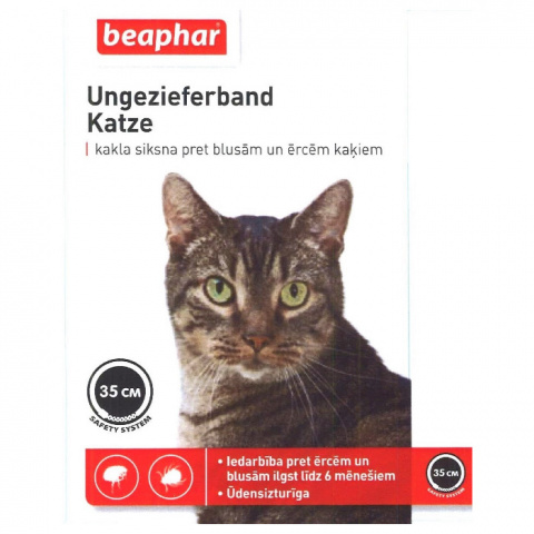 Ошейник против блох, клещей для кошек – Beaphar Ungezieferband, 35 см, черный title=