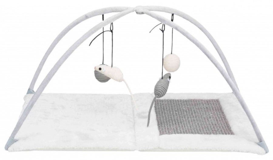 Игровая площадка для кошек - Scratching Mat with toys on string Игровая площадка для кошек - Scratching Mat with toys on string