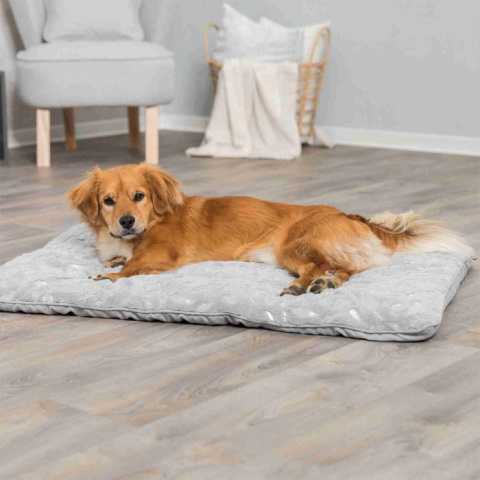 Одеяло для собак – TRIXIE Feather Blanket, 100 x 70 см, Grey/Silver title=