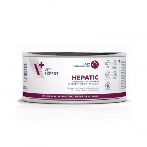 Ветеринарные консервы для кошек – VetExpert 4T VD HEPATIC, 100 г title=