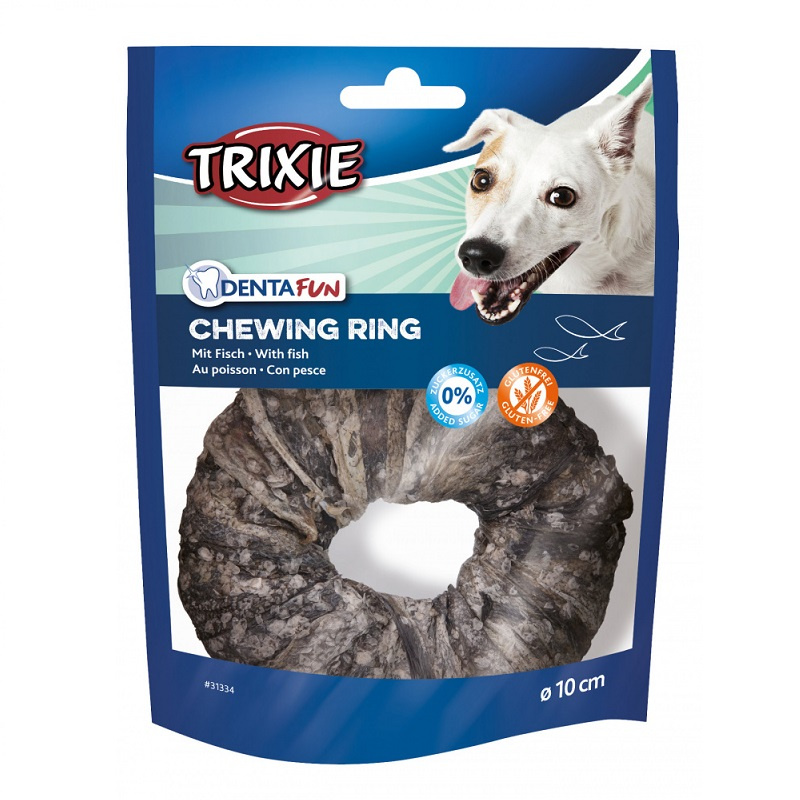 Gardums suņiem - Trixie, Denta Fun Fish Chewing Ring, 10 cm, 110 g Gardums suņiem - Trixie, Denta Fun Fish Chewing Ring, 10 cm, 110 g