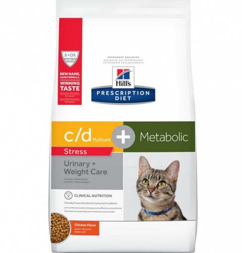Ветеринарный корм для кошек – Hill&#039;s Feline c/d Multicare Stress + Metabolic, 1,5 кг  title=