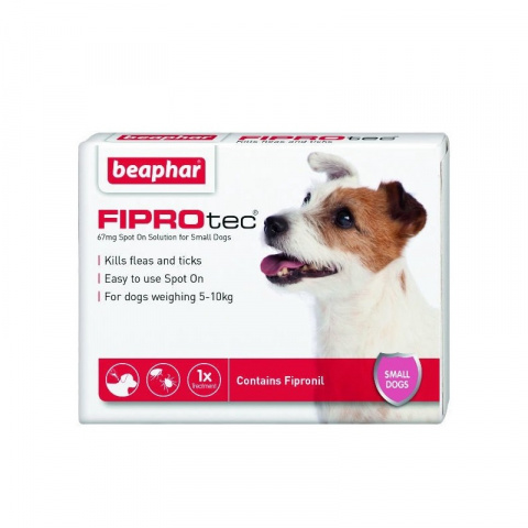 Līdzeklis pret blusām, ērcēm suņiem – Beaphar Fiprotec dog, 2–10 kg, 1 pip. bezrecepšu vet. zāles, reģ. NR. VA - 072463/3 title=