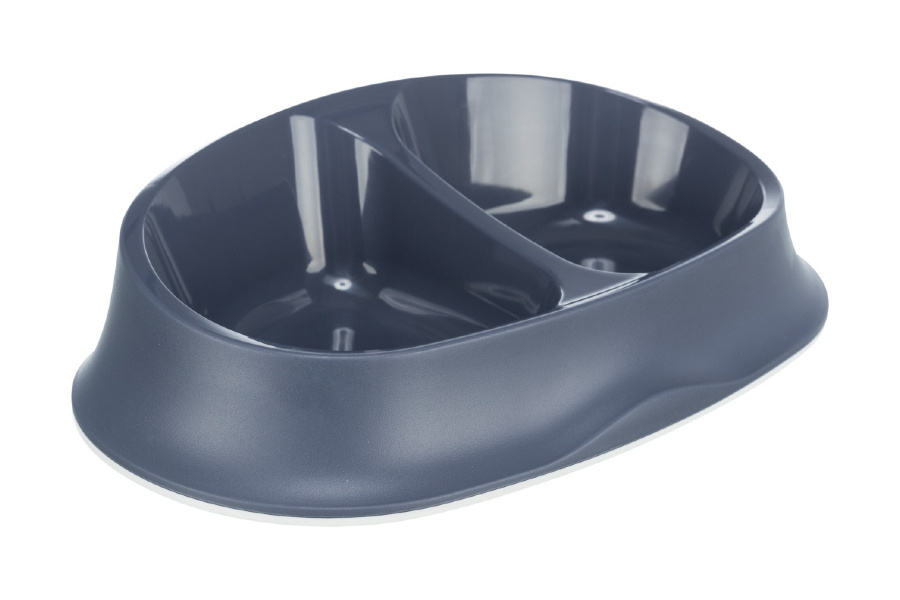Bļoda kaķiem – TRIXIE Double bowl, plastic/rubber ring, blue Bļoda kaķiem – TRIXIE Double bowl, plastic/rubber ring, blue
