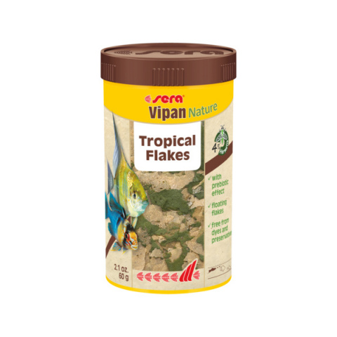 Корм для рыбок – Sera Vipan Nature Tropical Flakes, 250 мл title=