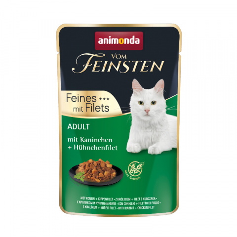 Консервы для кошек – VomFeinsten Pouch with Rabbit + chicken filet, 85 г title=