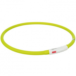 Atstarojoša kaklasiksna suņiem – TRIXIE Flash light ring USB, XS–XL: 70 cm, green