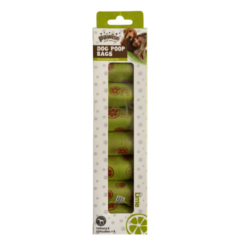 Пакетики для сбора экскрементов – Pawise Poop bags, spice lime, 8 x 15 шт. title=