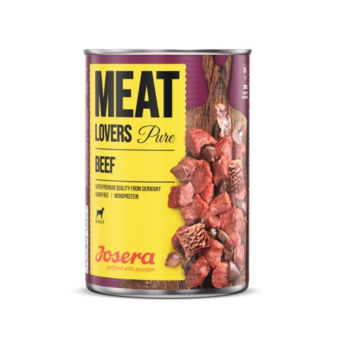 Консервы для собак – Josera Meat Lovers Pure Beef, 800 г  title=