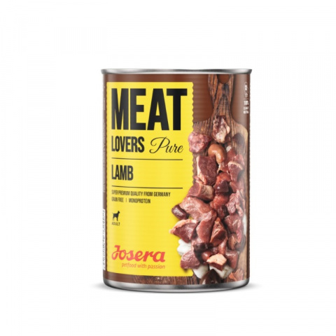 Консервы для собак – Josera Meat Lovers Pure Lamb, 400 г  title=