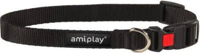 Ошейник - AmiPlay Регулируемый ошейник с защелкой Basic L, 35-50*2cм, Цвет - черный title=